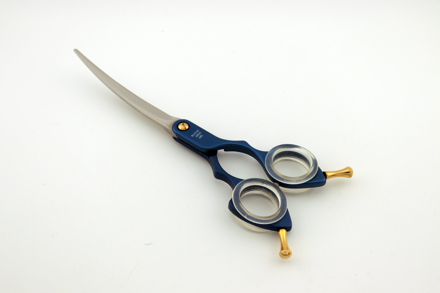 Pawfection Shears by Myke Ross Asian Handle Dark Blue Curves 6.25"