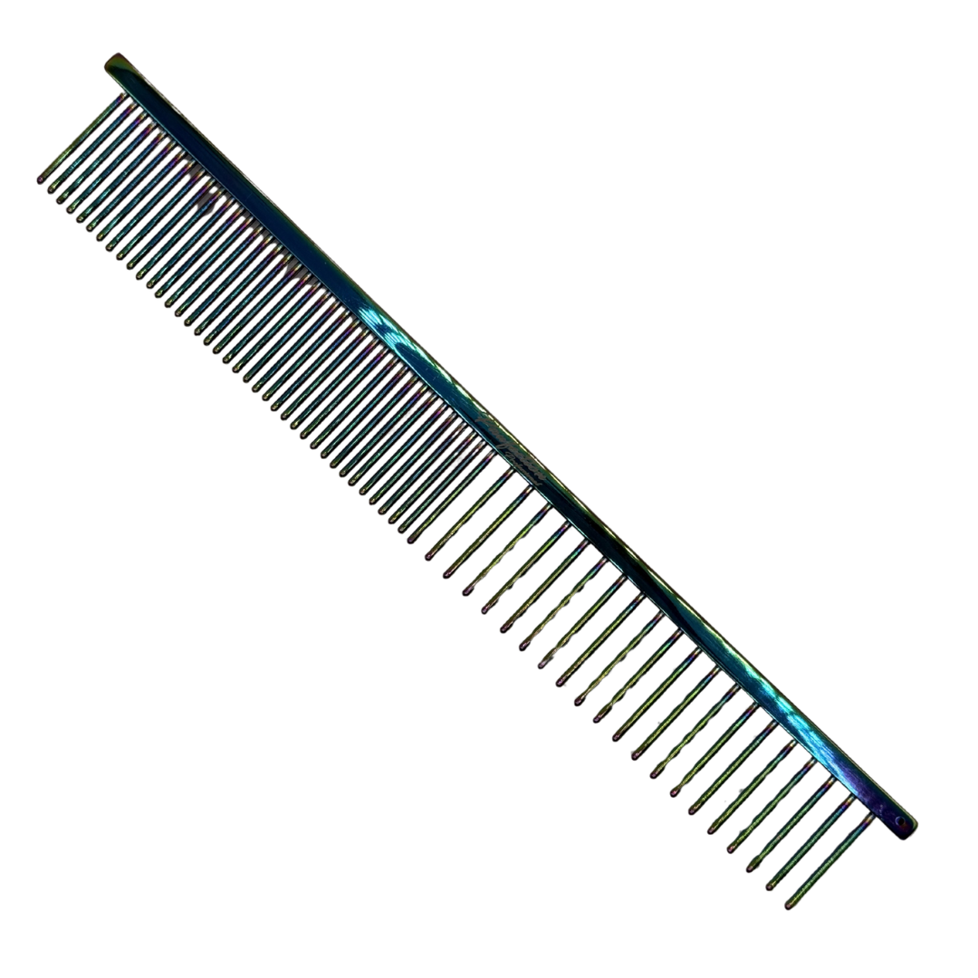 6.5" Pawfection Professional Multicolor Titanium Fine/Coarse Comb