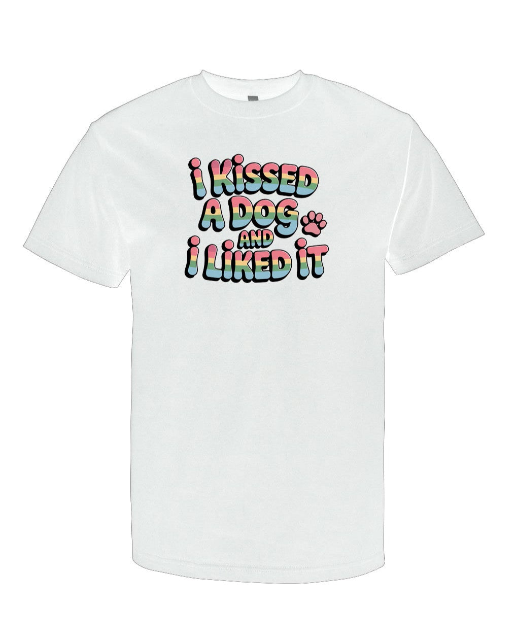 Pawfection White I Kissed A Dog T-Shirt