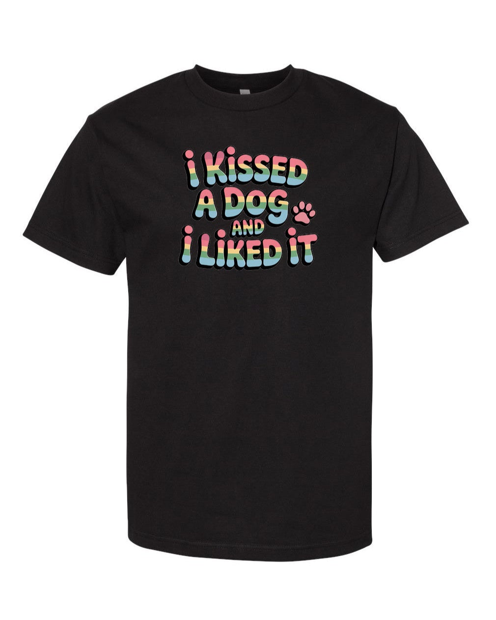 Pawfection Black I Kissed A Dog T-Shirt