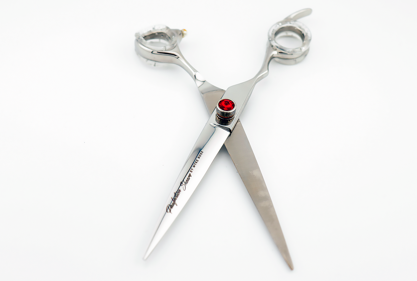 Pawfection Shears by Myke Ross 7" Red Gem Straights LEFTY