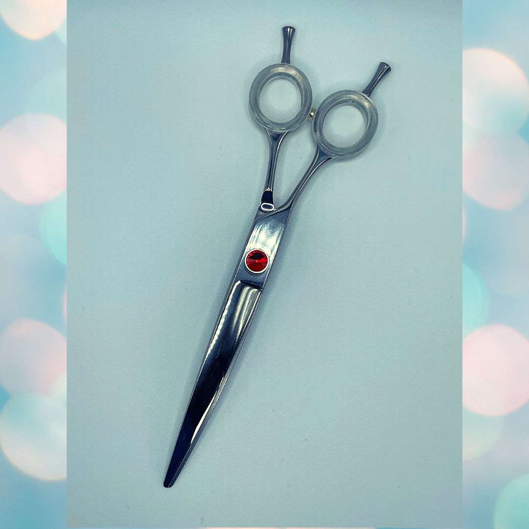 Pawfection Shears by Myke Ross 7" Red Gem Curves LEFTY