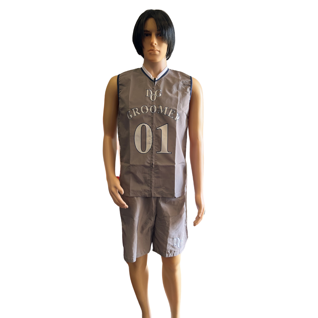 Pawfection Professional Grooming Sports Wear sleeveless with shorts (Grey)