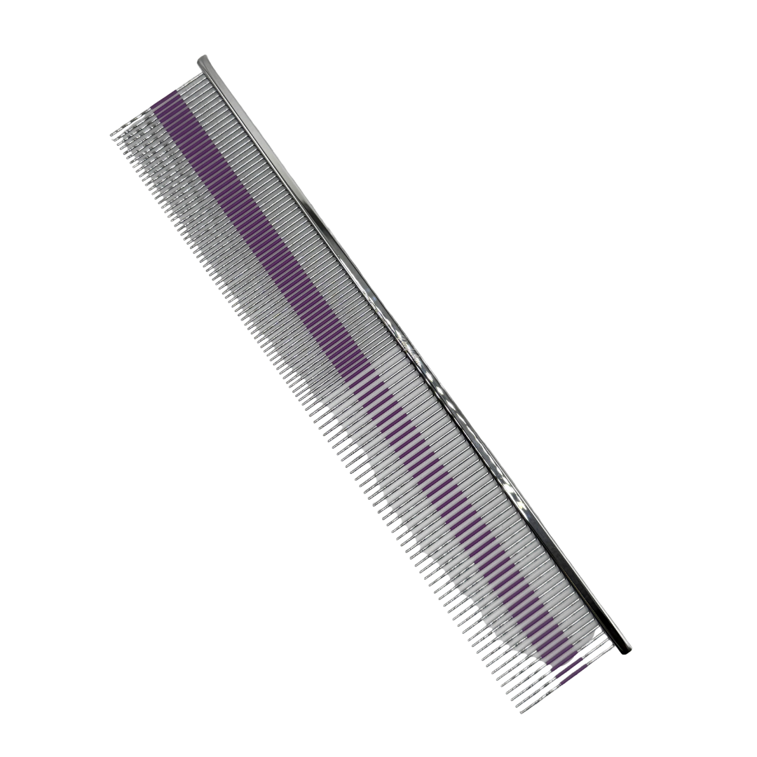 9" Pawfection Professional Silicone Stripe Finishing Comb Rainbow