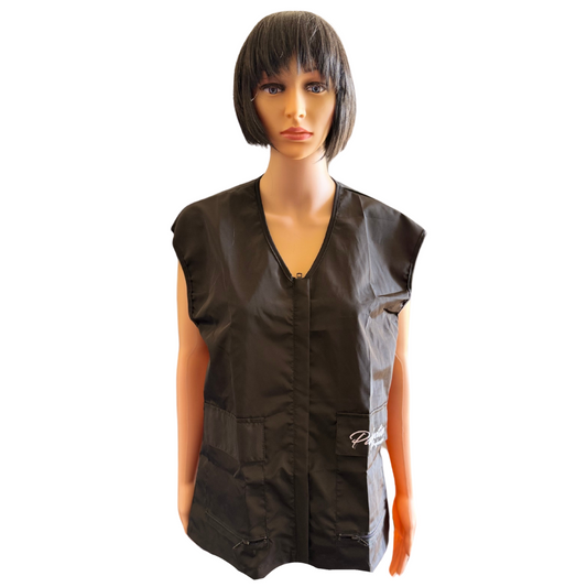 Pawfection Professional Grooming Black Vest with Sheer back Smocks