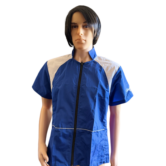 Pawfection Professional Grooming Blue and White Smocks