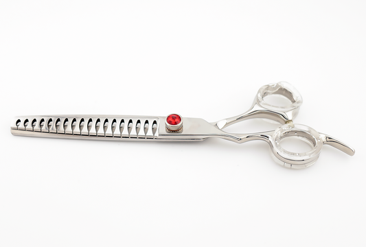 Pawfection Shears by Myke Ross 7" Red Gem Chunkers LEFTY