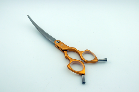 Pawfection Shears by Myke Ross Asian Handle Yellow Curves 6.25"