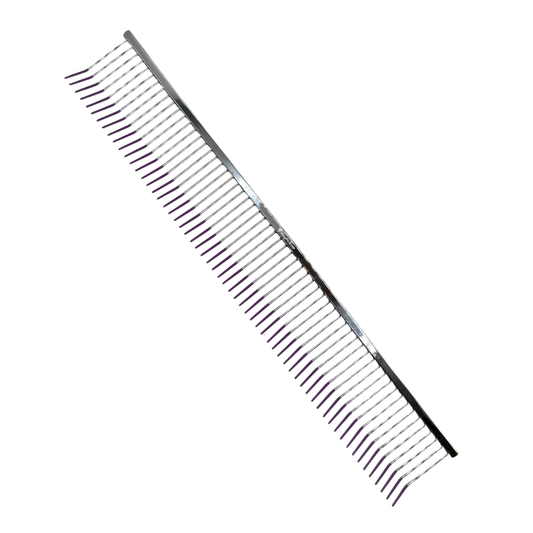 9.5" Pawfection Professional Purple Silicone Tips Bent Comb