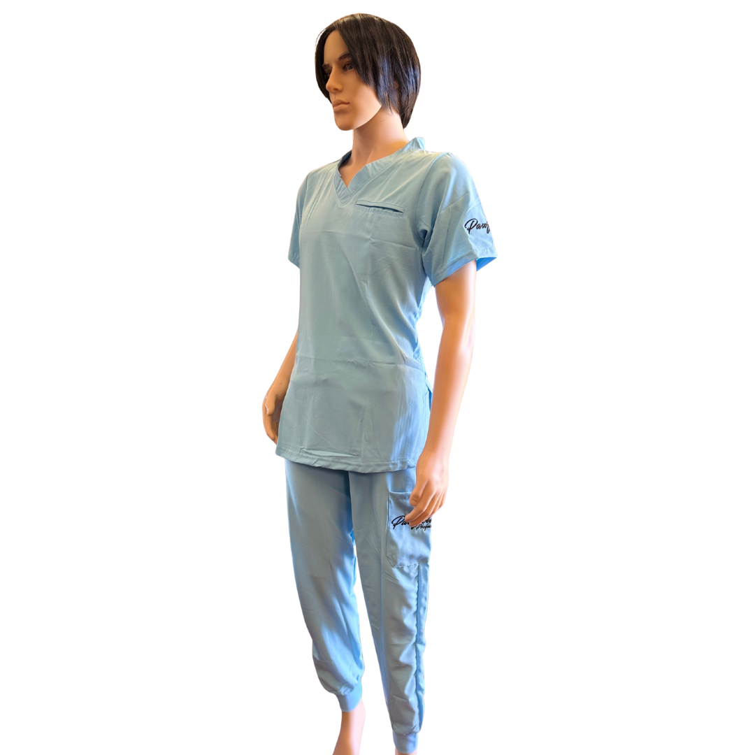 Pawfection Professional Scrubs Top, Baby Blue