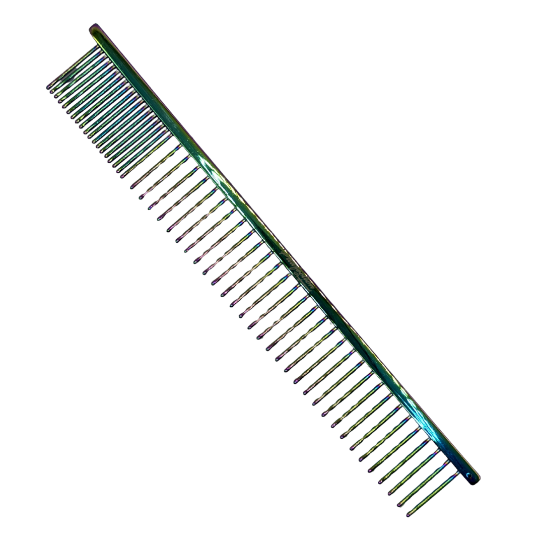 6.5" Pawfection Professional Multicolor Titanium Coarse/Fine Comb