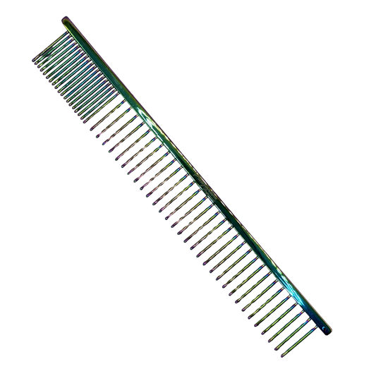 6.5" Pawfection Professional Multicolor Titanium Coarse/Fine Comb