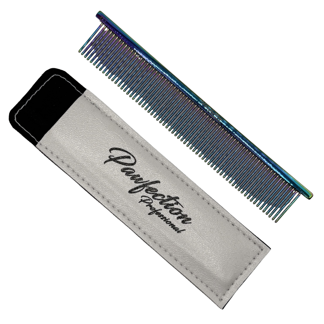 5.5" Pawfection Professional Multicolor Titanium Fine Comb