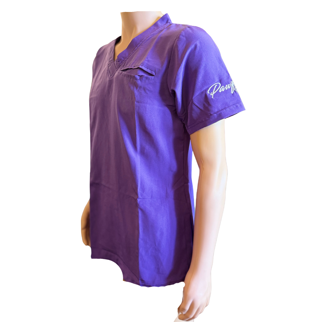Pawfection Professional Scrubs Top, Purple