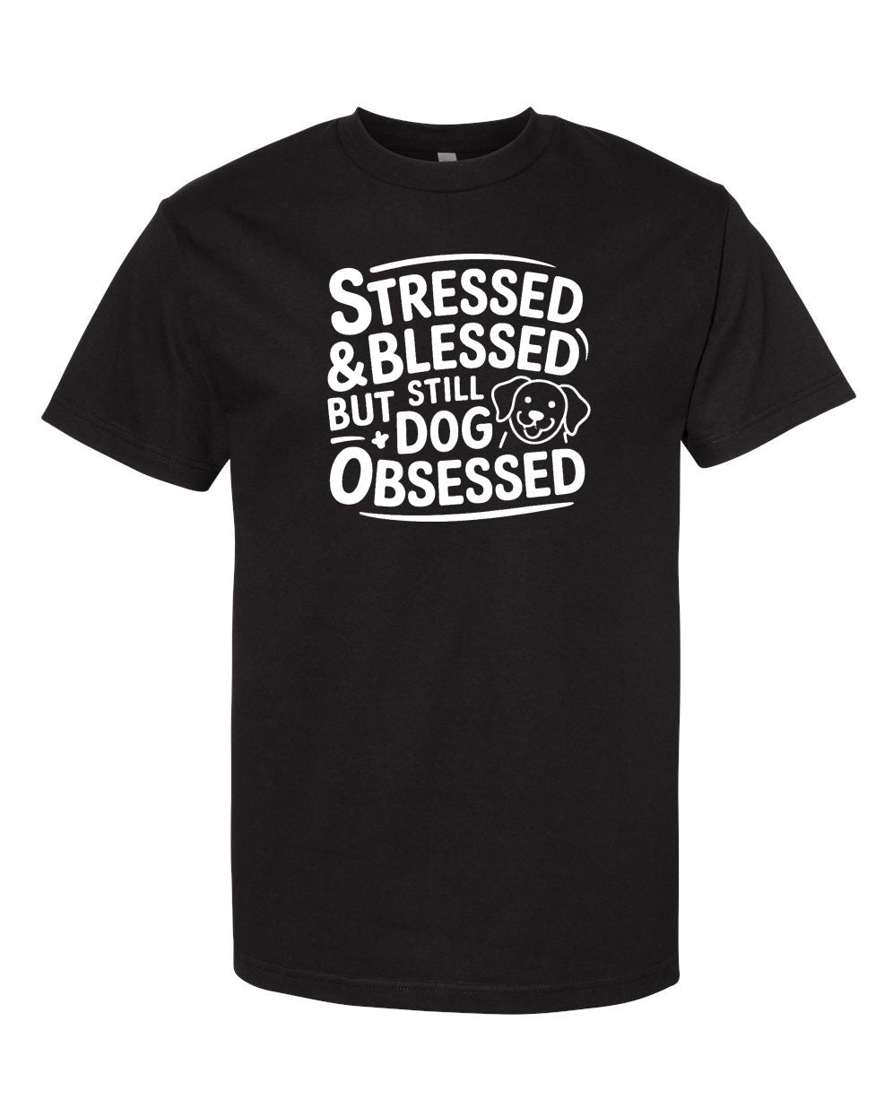 Pawfection Black Stressed Blessed Obsessed T-Shirt