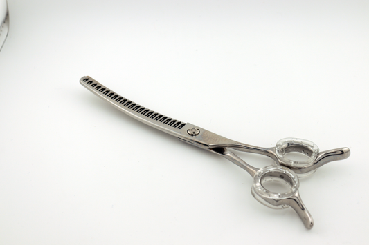 Pawfection Shears by Myke Ross 7" Silver Hybrid Curved Chunker Shears