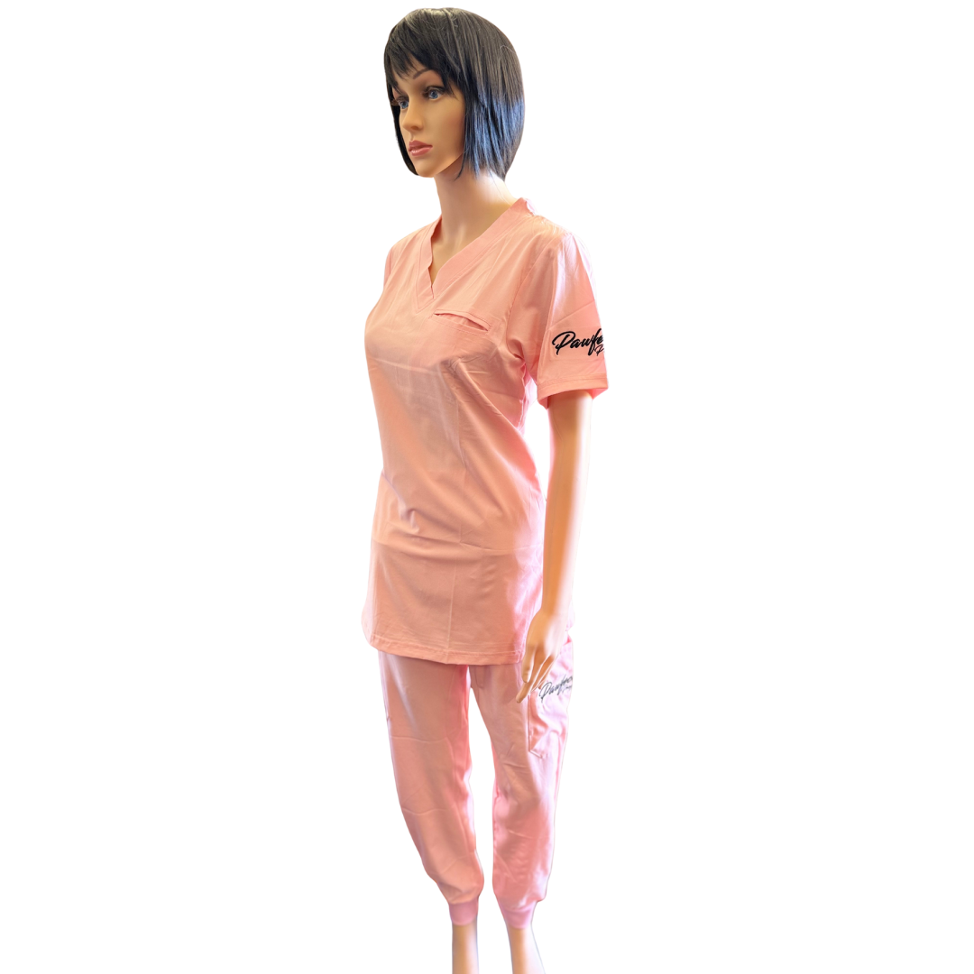 Pawfection Professional Scrubs Top, Baby Pink