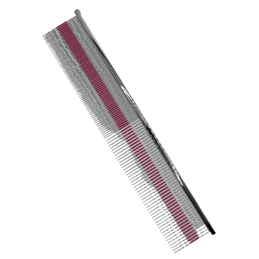 9" Pawfection Professional Silicone Stripe Finishing Comb Pink