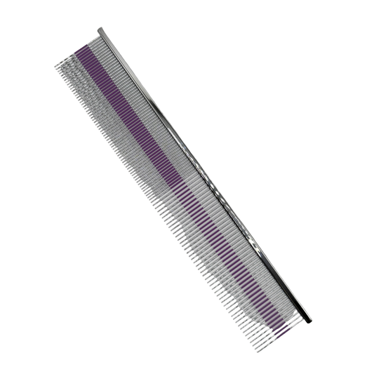 9" Pawfection Professional Silicone Stripe Finishing Comb Purple